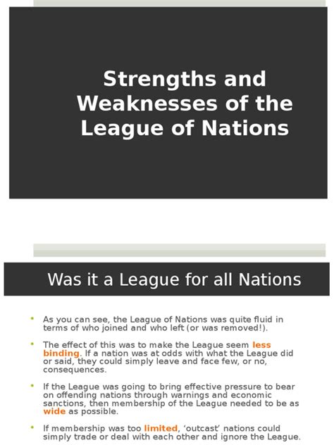Strengths And Weaknesses Of The League Of Nations Pdf
