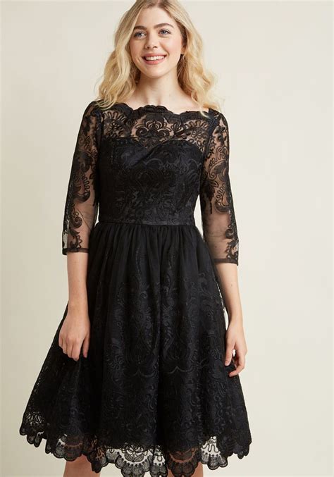 Vintage Inspired Cocktail Dresses Party Dresses Lace Dress In Black