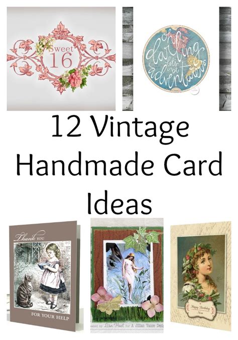 Holiday card, valentines card, birthday card, thank you card, teacher appreciation card, eid card,diwali card. 12 Vintage Handmade Card Ideas - The Graphics Fairy