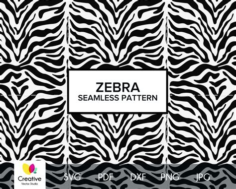 Zebra Skin Seamless Pattern SVG PNG DXF Creative Vector Studio
