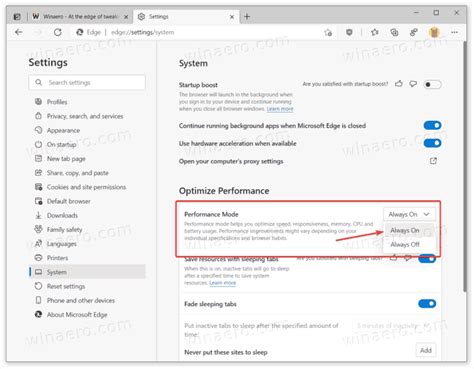 Enable Or Disable Performance Mode In Microsoft Edge