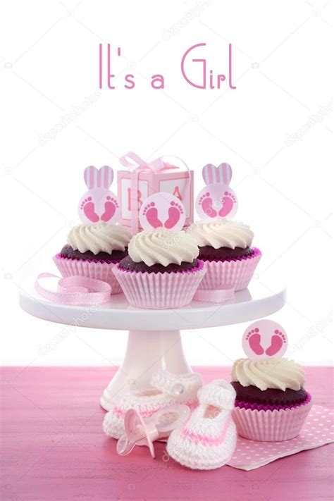 Its A Girl Baby Shower Cupcakes Stock Photo By ©amarosy 78791682