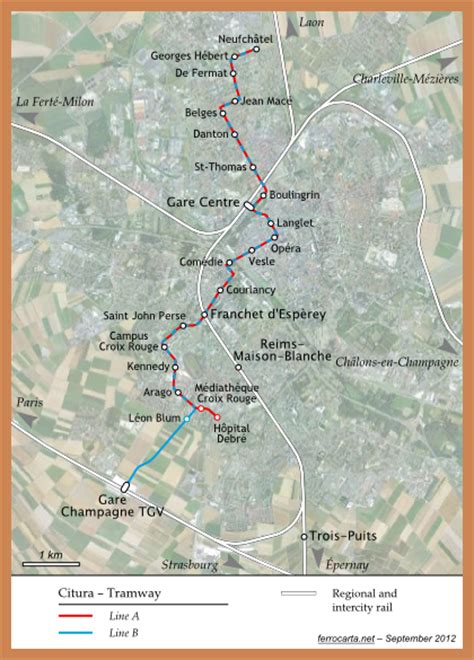 Railway Maps Of France Reims