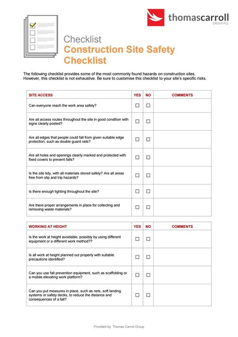 Construction Site Safety Checklist By Thomas Carroll Group Issuu C