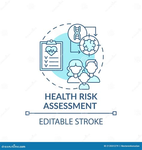 Health Risk Assessment Blue Concept Icon Stock Vector Illustration Of