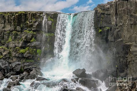 Oxararfoss Waterfall In Thingvellir National Park Iceland Photograph
