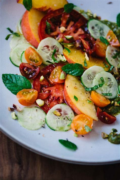 Heirloom Tomato Peach And Cucumber Salad Scaling Back Recipe