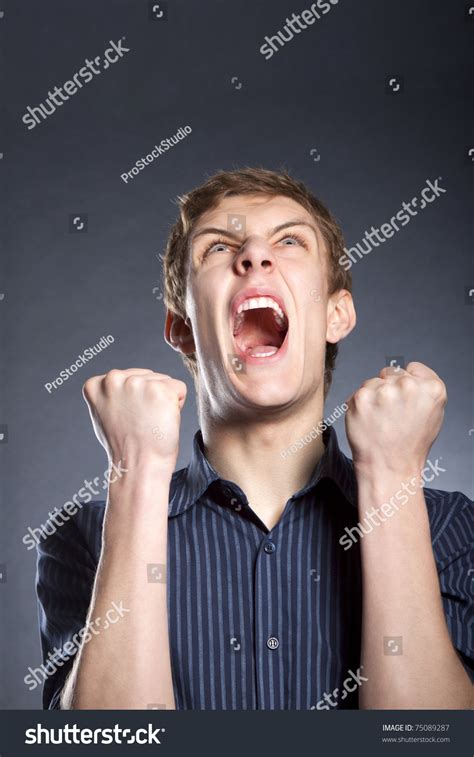 Frustraited Angry Businessman Furious Sreaming Stock Photo 75089287