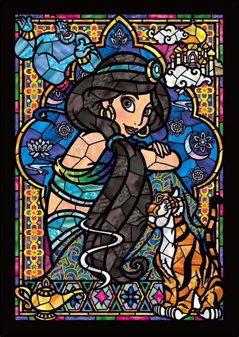 Jasmine Stained Glass Disney Schilderijen Prinses Jasmine Disney