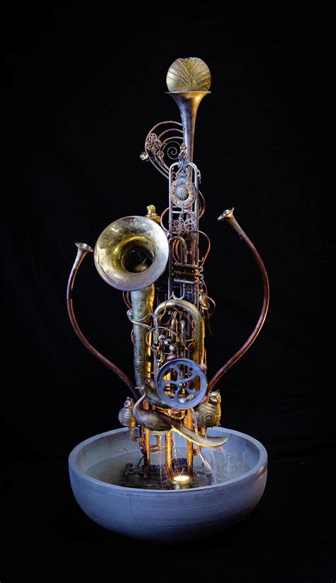 Tuba Trombone Fountain Douglas Walker Sculpture Bc Canada