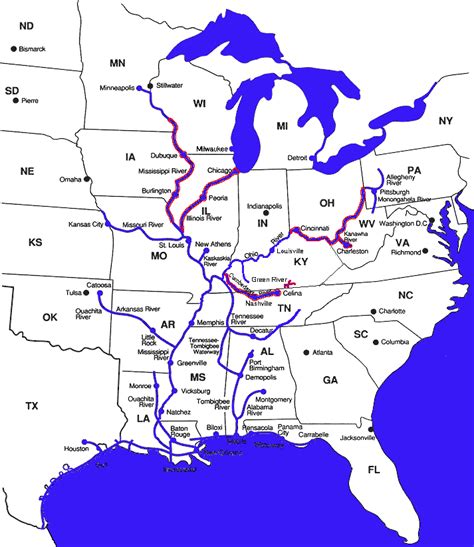 Map Of Rivers In Usa World Map