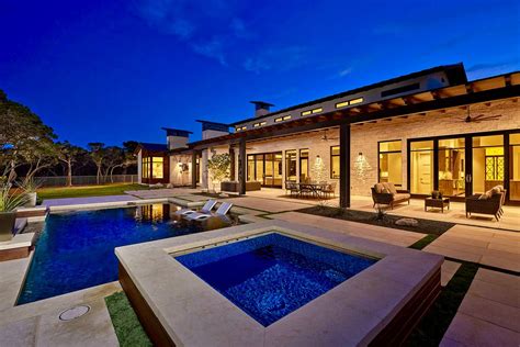 This Single Story Hill Country Contemporary Sits On A 133 Acre Estate