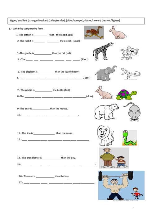 comparative and superlative worksheet for grade 5