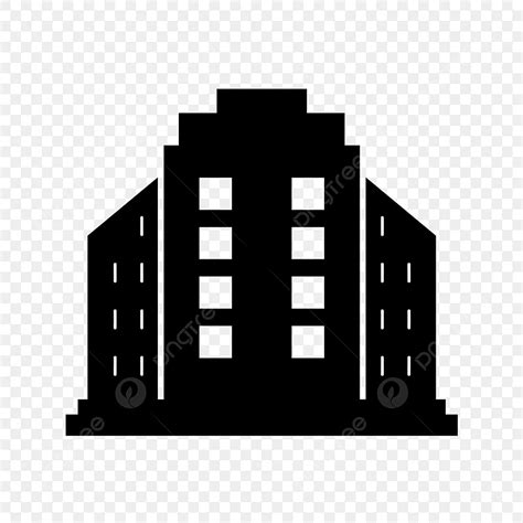 Build Silhouette Transparent Background Vector Building Icon Building