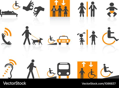 Accessibility Icons Set Royalty Free Vector Image