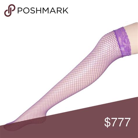 Sexy Purple Fishnet Thigh High Tights Stockings Fashion Tights Thigh