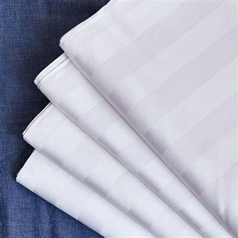 Skumaran Textiles Hotel White Satin Stripes Bed Sheet Rs 195 Piece