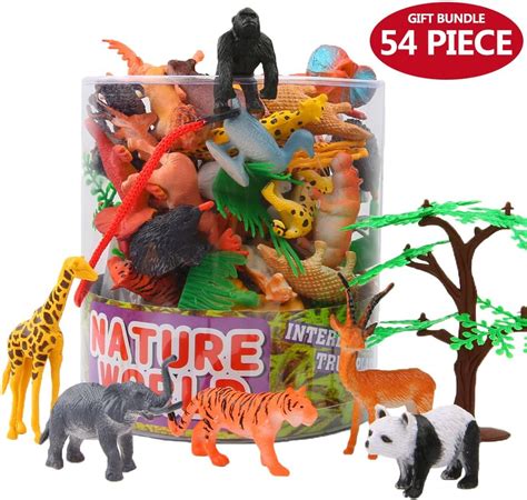 Animals Figure 54 Piece Mini Jungle Animals Toys Set With T Box