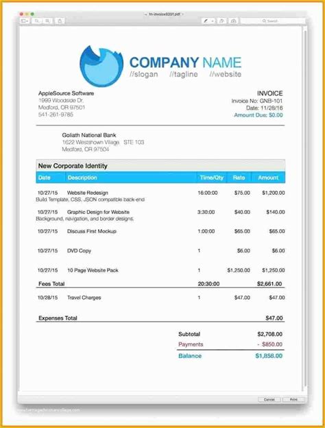 Invoice Template Mac Free Download Of 7 Invoice Templates For Mac