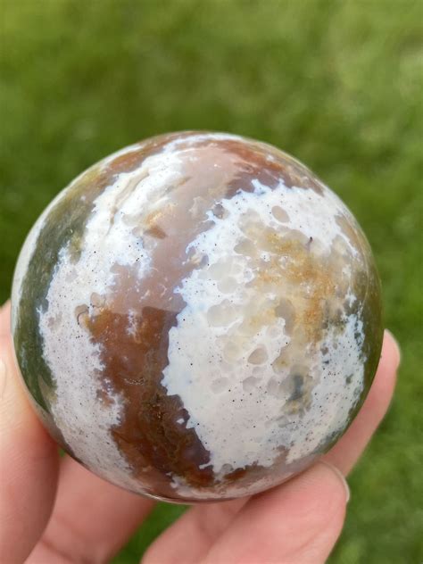 Stormy Seas Ocean Jasper Sphere Metaphysical Crystal Ball Rock Etsy