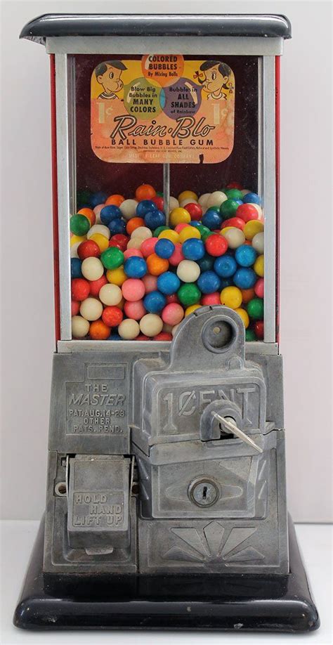 Vintage Norris Master Penny Gumball Machine Working With Keys In