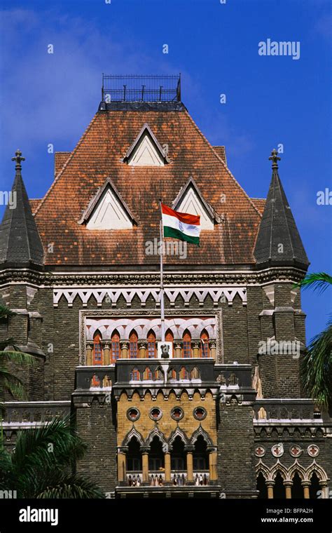 Mmn 65369 Flag Tiranga On Bombay High Court Building Bombay Mumbai
