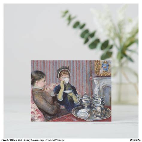 Five O Clock Tea Mary Cassatt Postcard Zazzle In 2022 Postcard Cassatt Colorful Prints