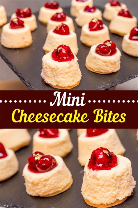These Mini Cheesecake Bites Are Rich And Creamy Made With A Vanilla Wafer Crust Cream Cheese