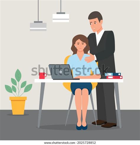 Sexual Harassment Assault Abuse Officeviolence Coercion Stock Vector
