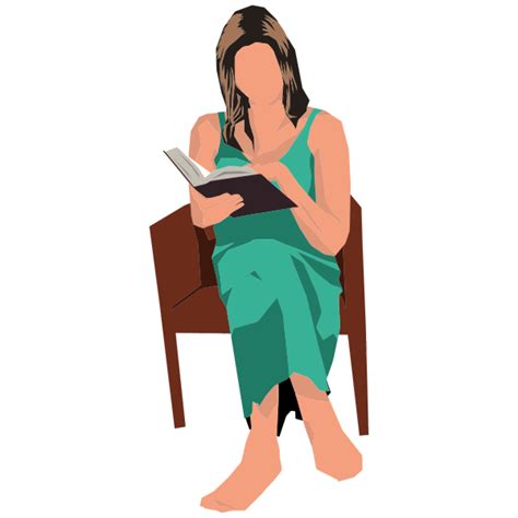 Woman Sitting In Chair And Reading Free Svg