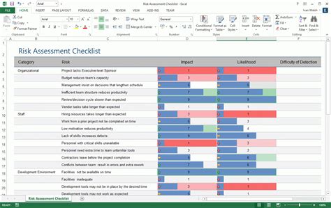 Risk Management Spreadsheet Template Within Risk Management Plan Template Ms Word Excel