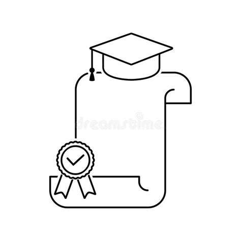 Diploma Icon Vector Certificate Illustration Sign Studies Symbol Or