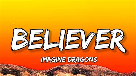 Believer Imagine Dragons Lyrics Youtube