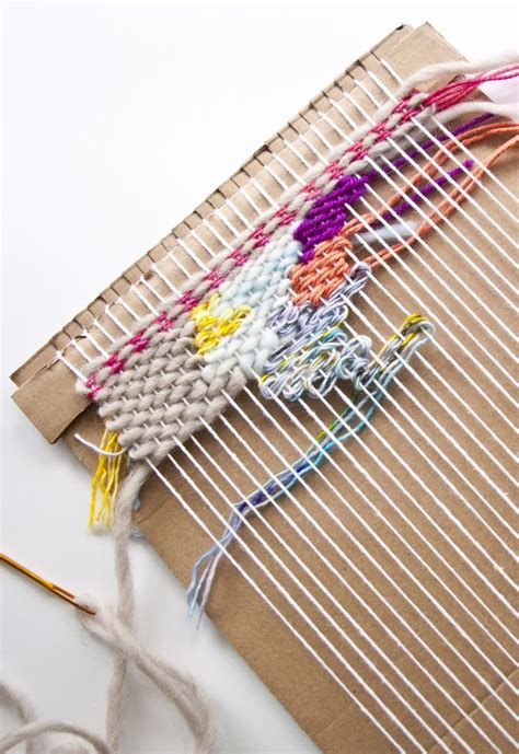 How To Make A Cardboard Loom The Weaving Loom Weaving Loom Diy Diy