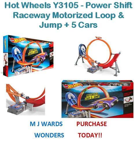 Hot Wheels Y Power Shift Raceway Motorized Loop Jump Cars