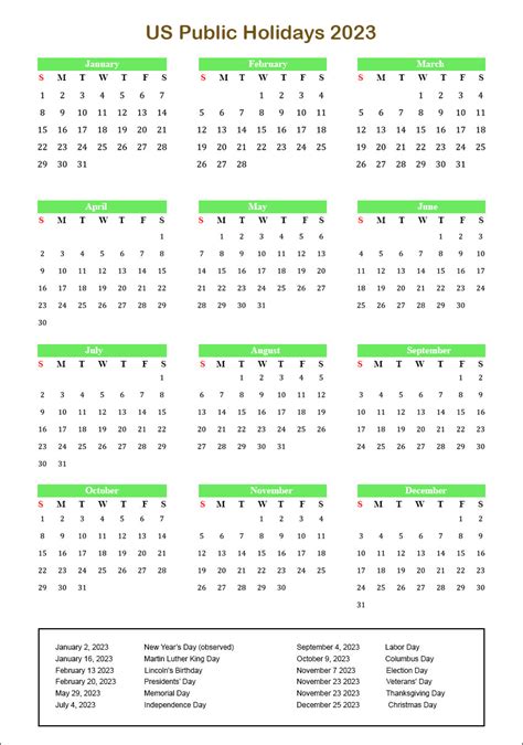 2023 Calendar Showing Wa Public Holidays