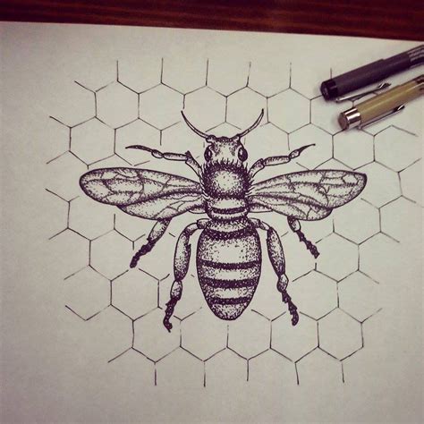 Bee Dotwork By Wesche Bee Drawing Bee Art Honey Bee Tattoo