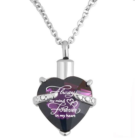 Heart shape silver pet ashes box ash holder love pendant necklace jewelry chain. Purple Heart Cremation Urn Necklace for Ashes Keepsake ...