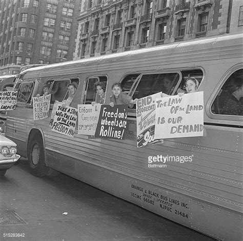 Freedom Group Hangs Signs On Bus New York Members Of A Group Called