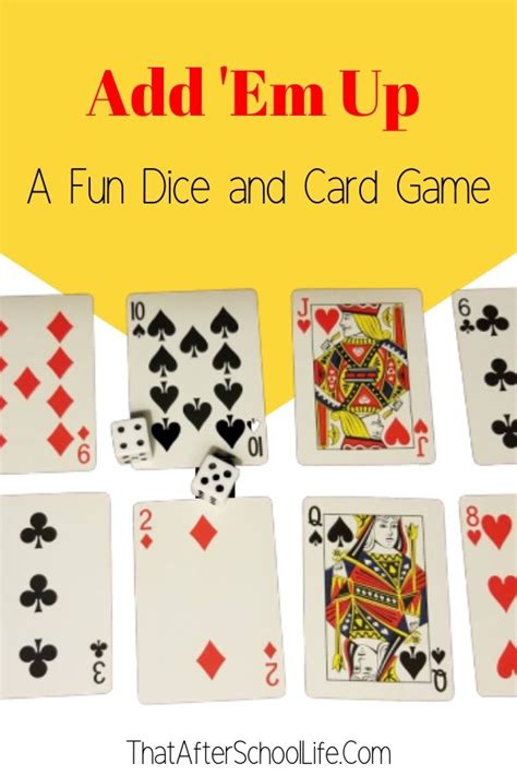 Dice And Card Game A Fun Math Game For Kids That After School Life