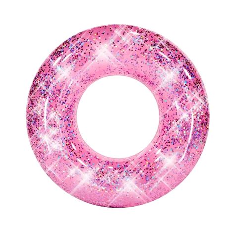 Inch Inflatable Transparent Glitter Swimming Ring Pool Toys