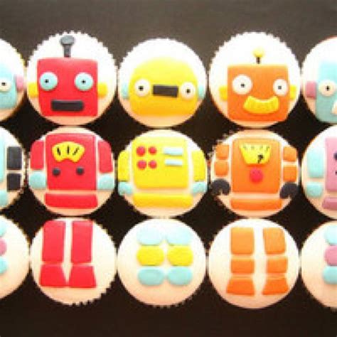 Robot Geek Cakes Robot Cupcakes Fun Cupcakes Colorful Cupcakes