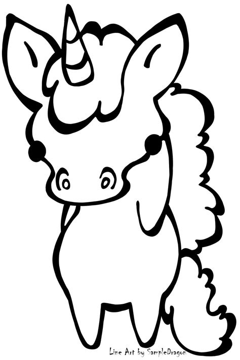 Chibi Unicorn Derp Coloring Page Free2use By Sampledragon Fur