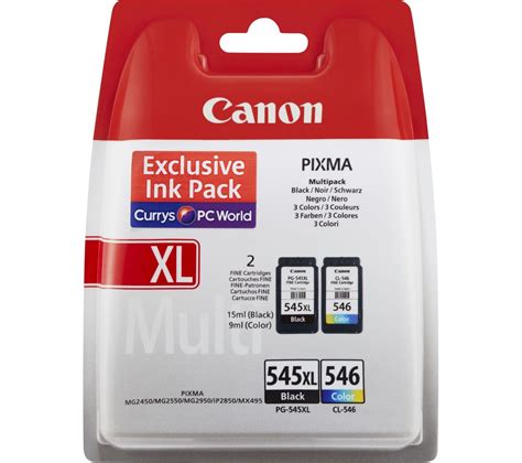 Canon Pg 545xlcl 546 Tri Colour And Black Ink Cartridges Multipack