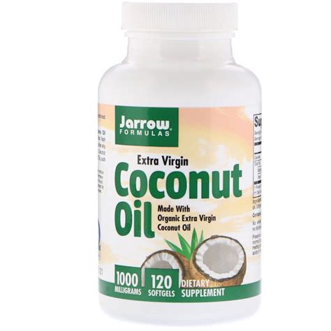 jarrow formulas coconut oil extra virgin 1 000 mg 120 softgels iherb