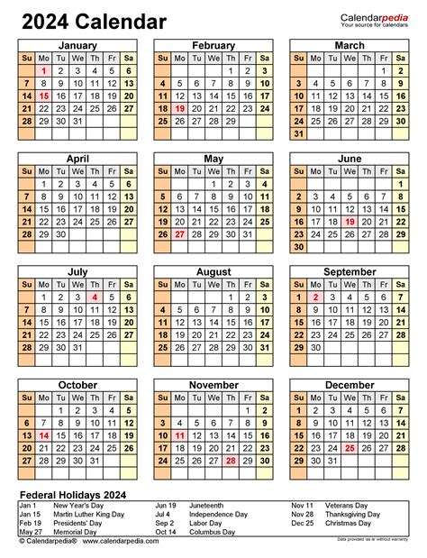 2024 Calendar Template With Us Holidays 2024 Calendar Galina Rosabella