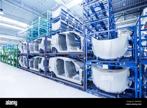 Spare Parts In A Car Plant Stock Photo Alamy
