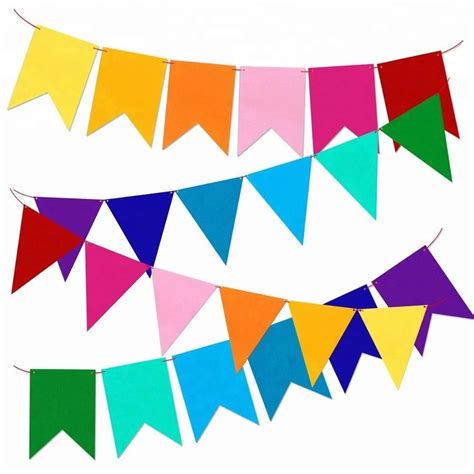 Multicolor Felt Bunting Pennant Banner Flags For Kids Birthday Party