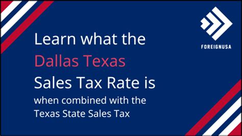 What Is The Dallas Texas Sales Tax Rate The Base Rate In Texas Is 625