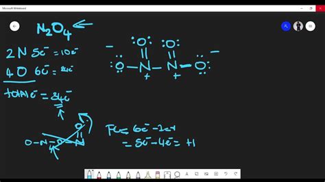 How To Draw Lewis Structure Of N2o4 Dinitrogen Tetroxide Youtube